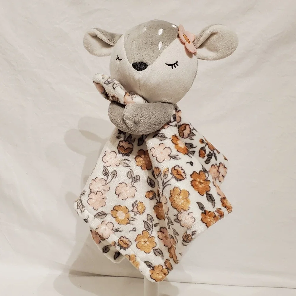Gerber Modern Moments Baby Pink Deer Fawn Security‎ Blanket Lovey Soft 12X12
